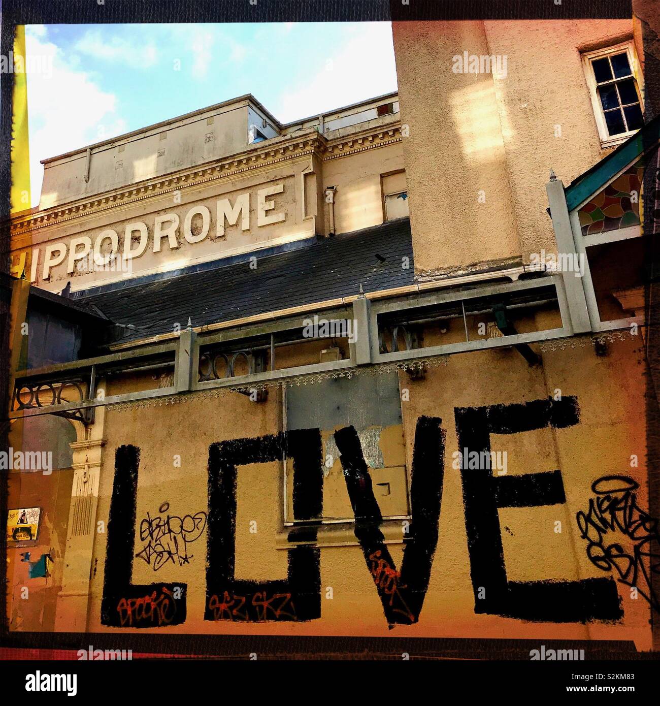 Brighton graffiti, love type Stock Photo