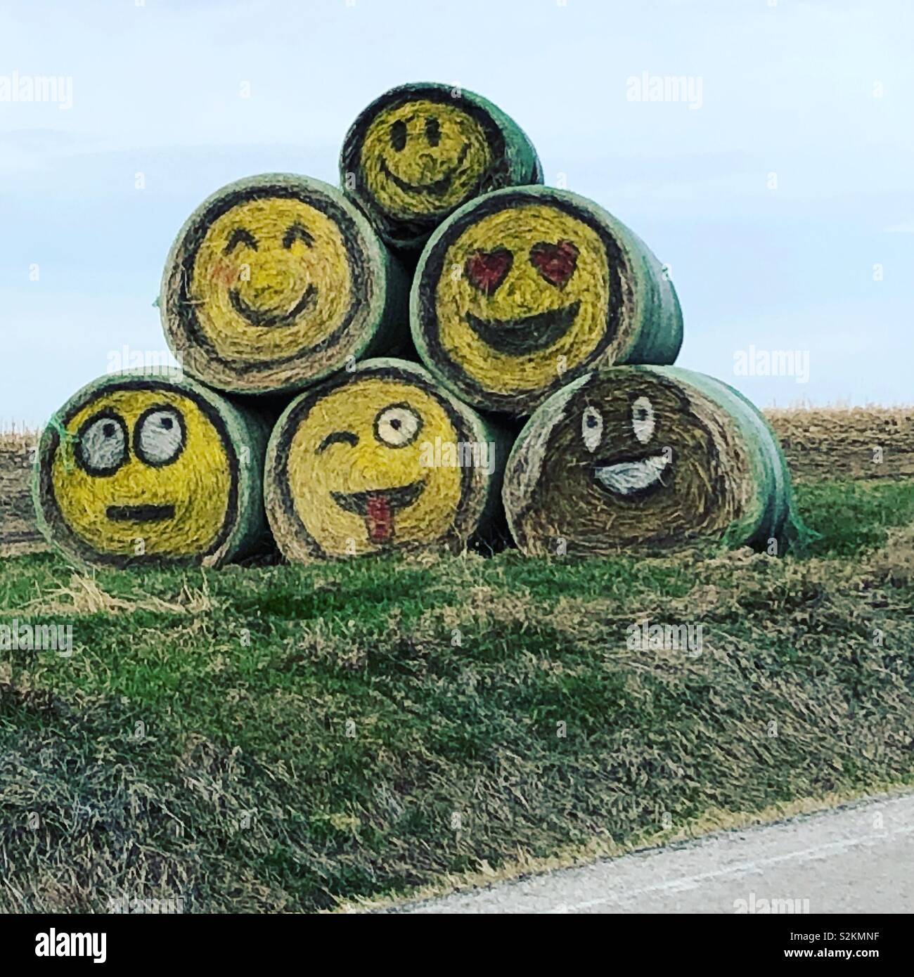 Emoji hay bales Stock Photo Alamy