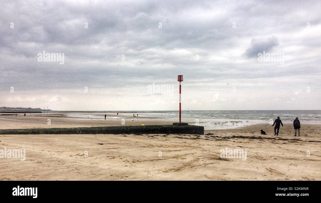 Main sands on a cold April day - Smartphone Captured Stock Image