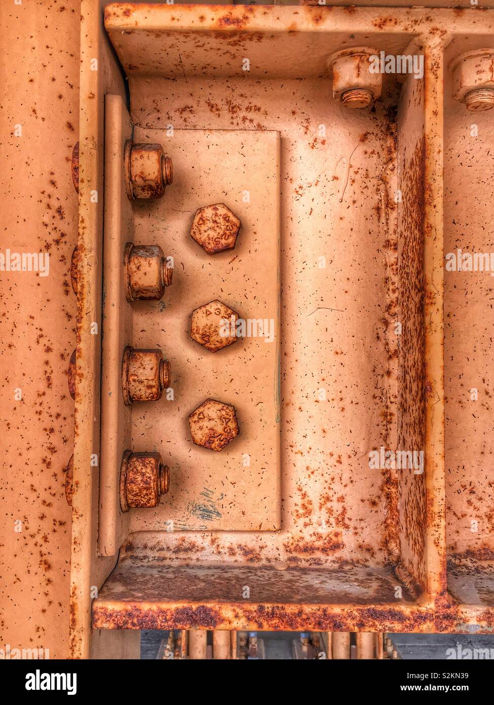 Authentic Vintage Bolted And Welded Steel Angle I Beam And Plate Connection Stock Photo Alamy