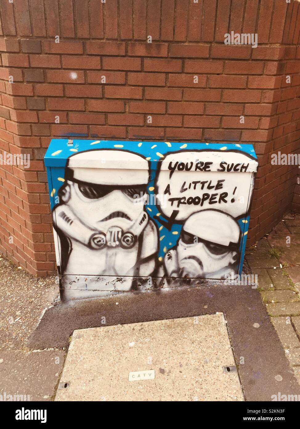 Star Wars Stormtrooper Street Art Graffiti in Brighton & Hove UK Stock Photo