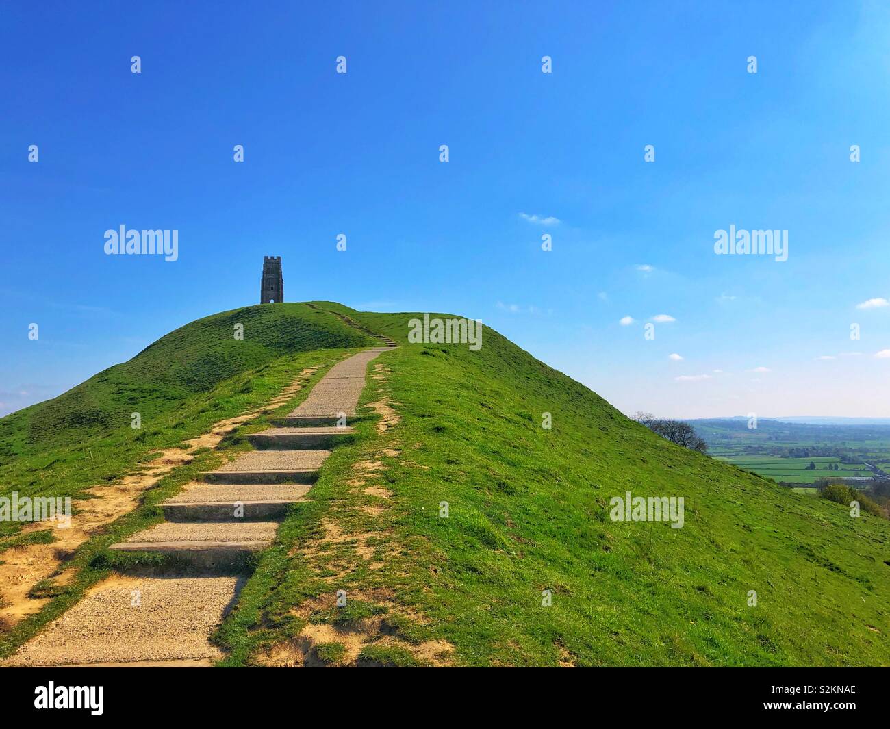 Pathway to Glastonbury Tor, Somerset, England, April. - Smartphone Captured Stock Image