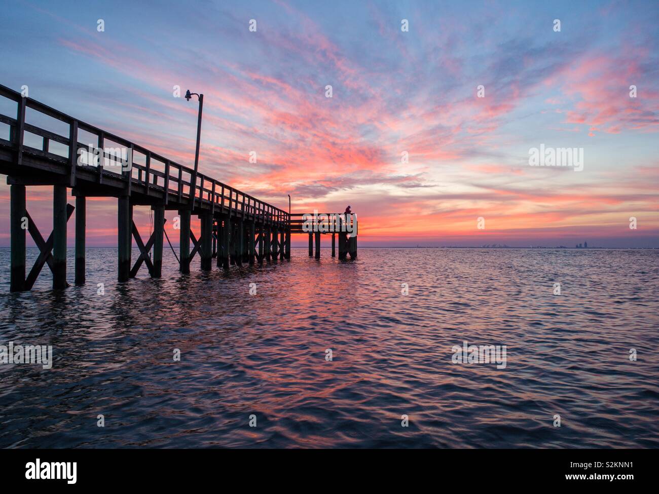 Sunset on Mobile Bay, Alabama Stock Photo