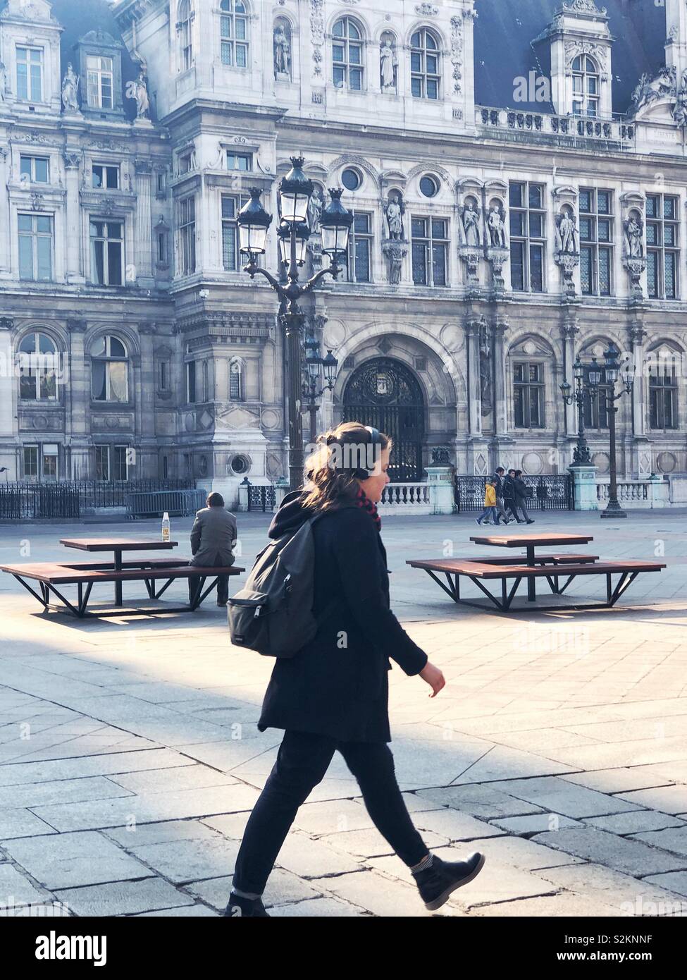 Morning at the Hotel de Ville, Paris - Smartphone Captured Stock Image