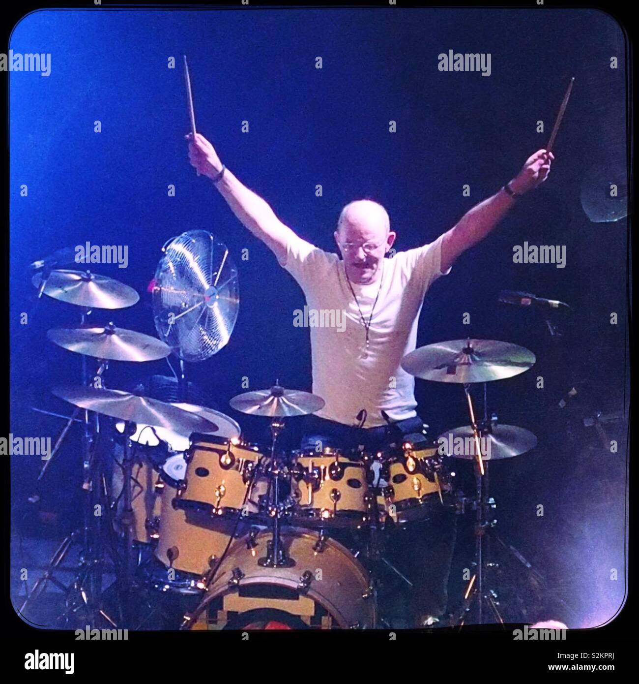 Woody Woodmansey, Spiders from Mars drummer Stock Photo