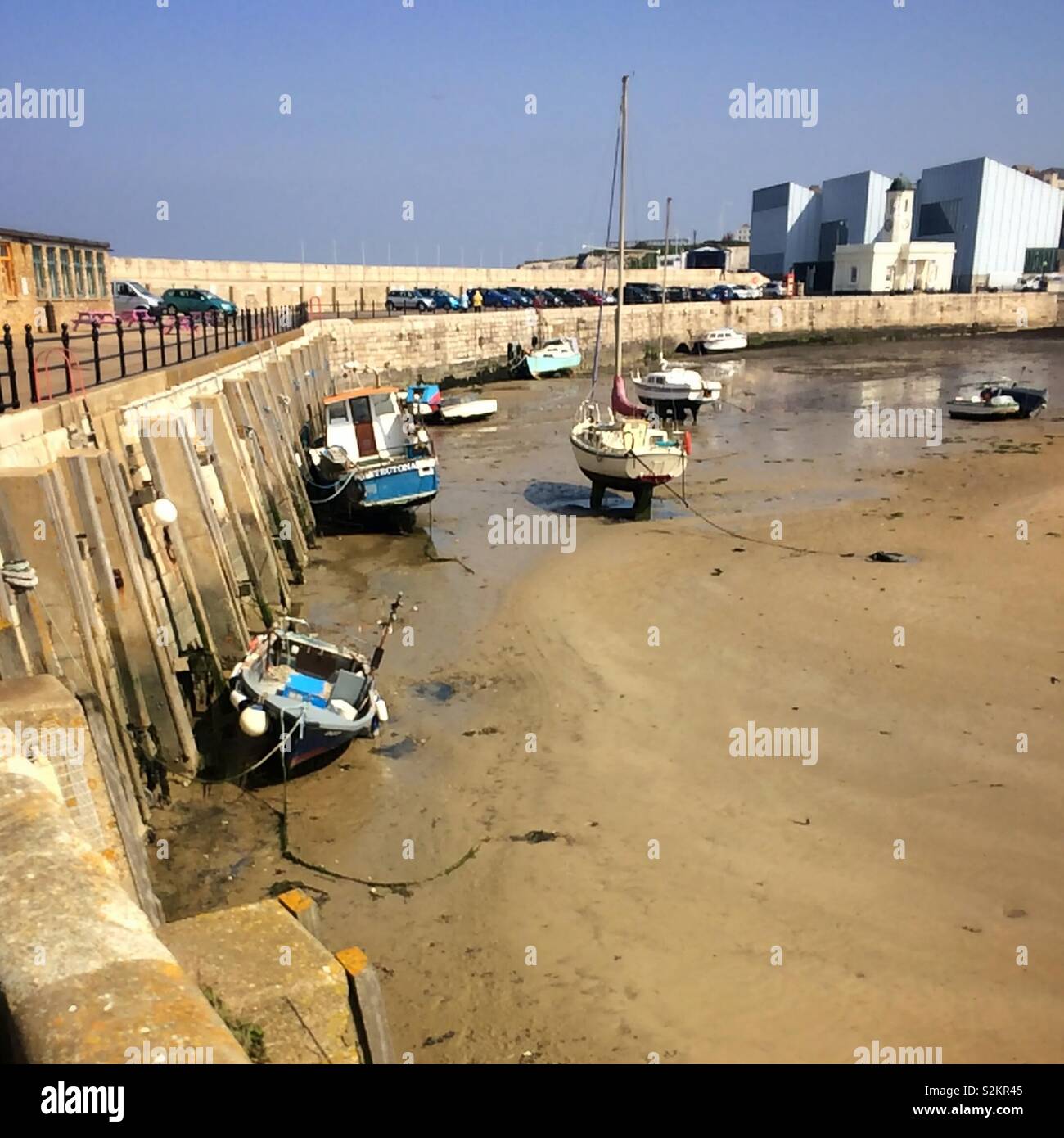 Waiting for tide in Margate Harbour Stock Photo Alamy