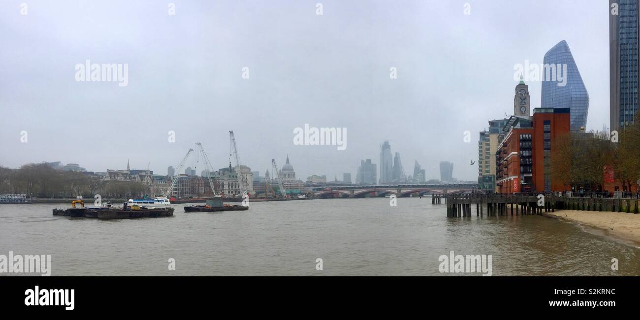 London skyline from Southbank - Smartphone Captured Stock Image