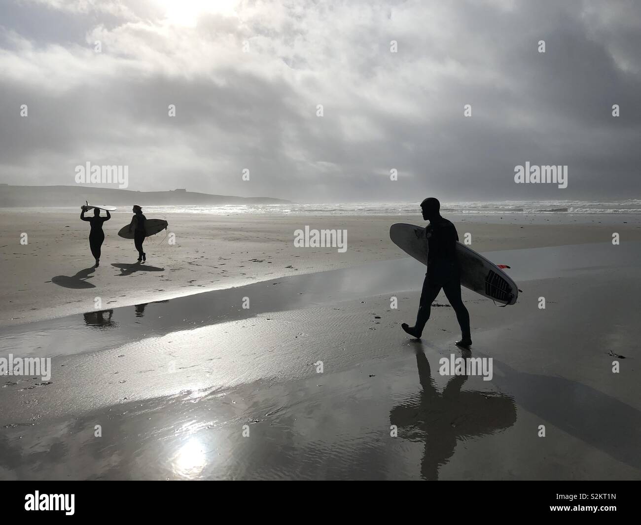 Surfing at Inchydoney Beach, County Cork, Republic of Ireland Stock Photo
