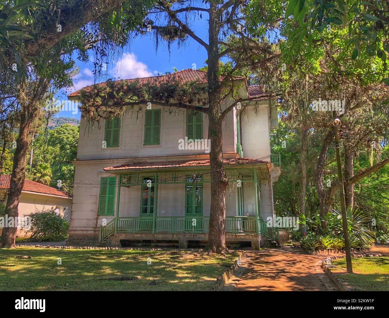 A traditional country house in Rio de Janeiro’s Botanical Garden, Brazil. - Smartphone Captured Stock Image
