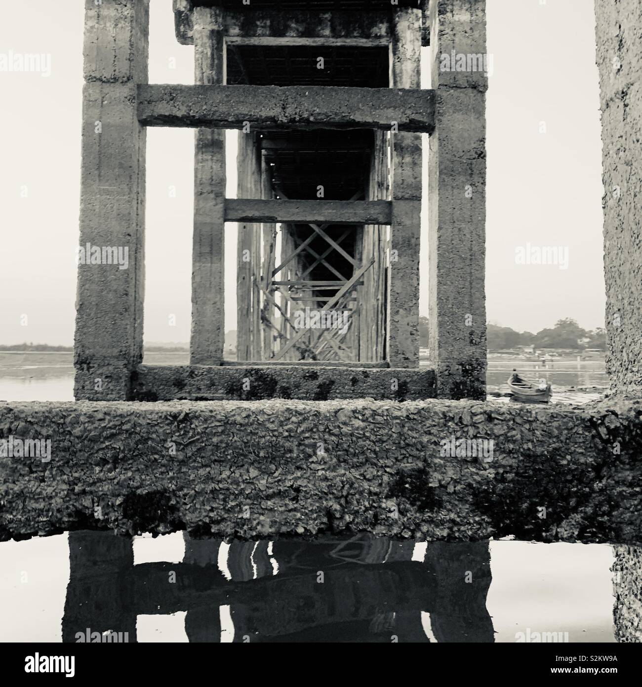 U Bein Bridge, Mandalay, Myanmar (Burma) - Smartphone Captured Stock Image