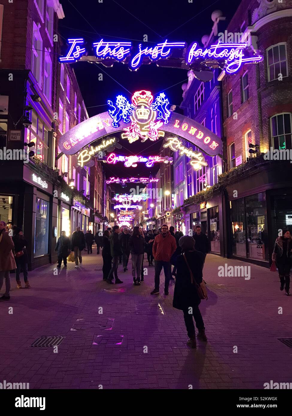 Carnaby street, London, Christmas, Queen Stock Photo Alamy