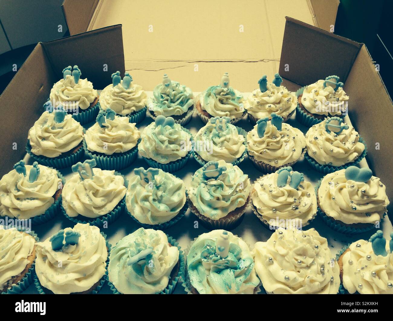 Baby Shower Cupcakes Stock Photo Alamy