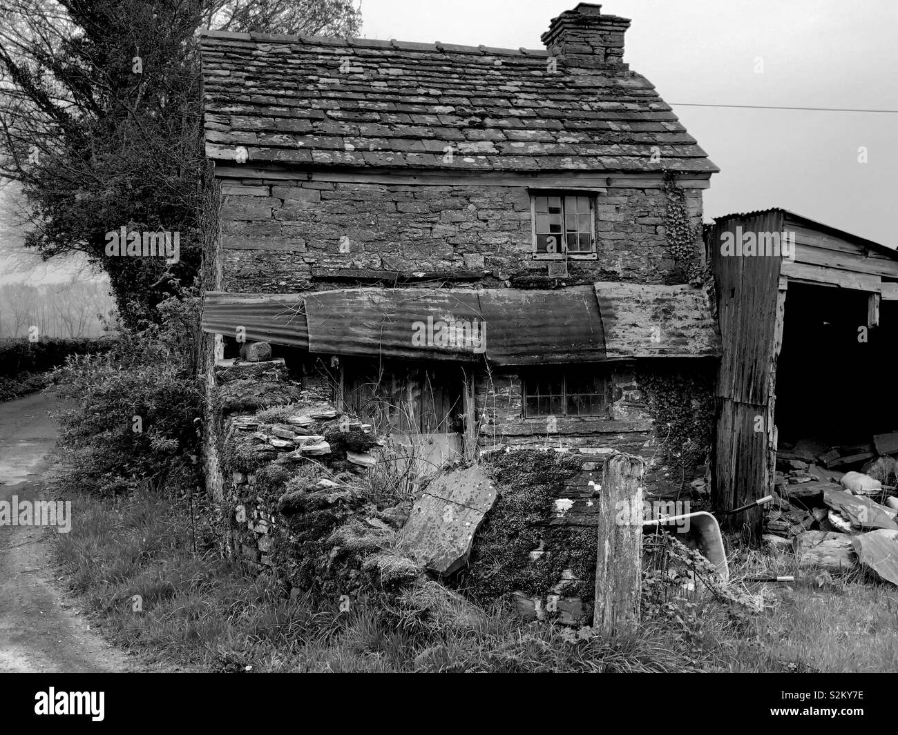 The smallest house in England? A derelict hovel in Herefordshire. - Smartphone Captured Stock Image
