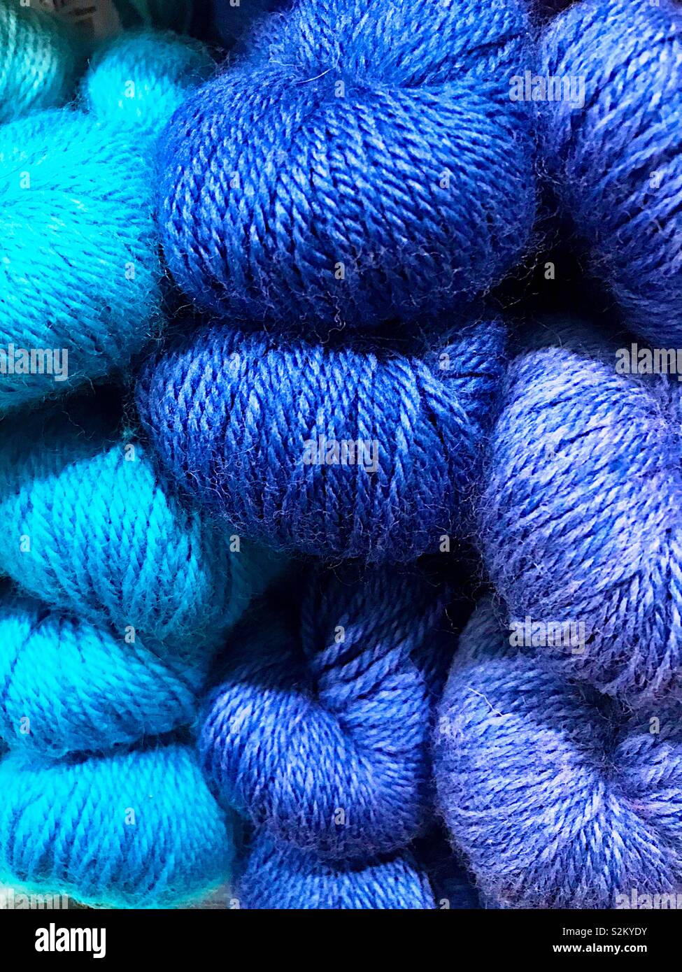 Blue yarn - Smartphone Captured Stock Image