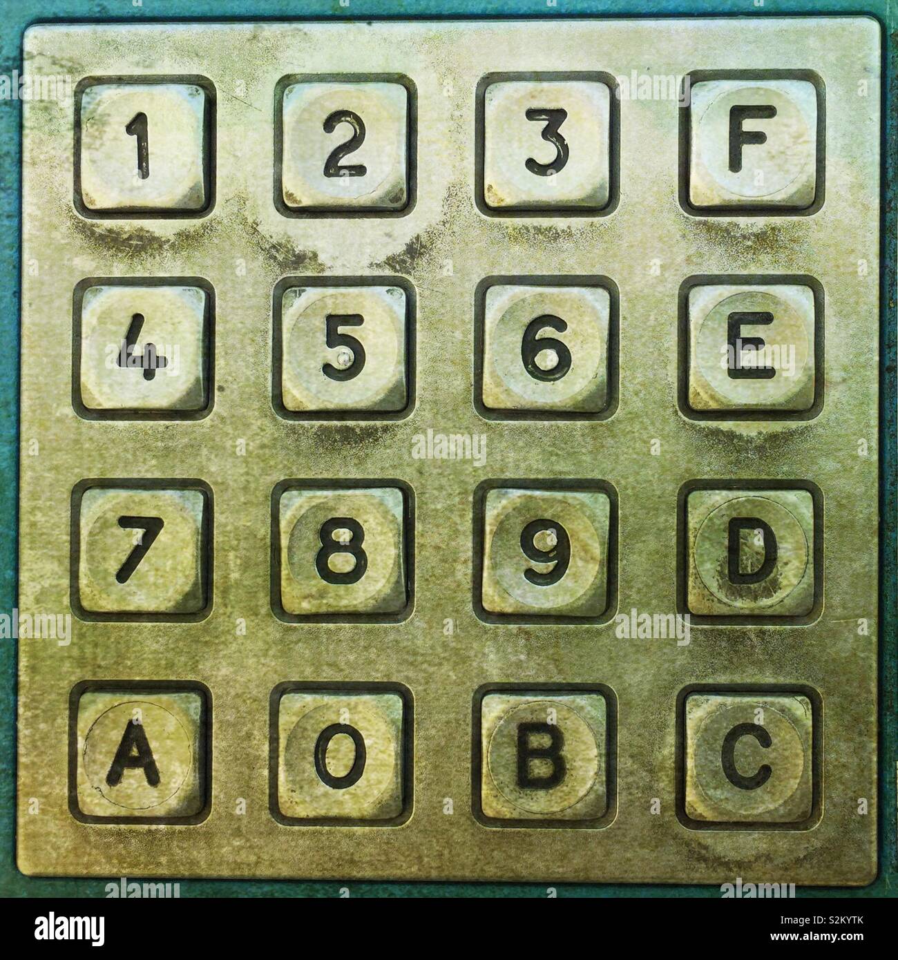 Close up of push-buttons on a parking payment machine - Smartphone Captured Stock Image