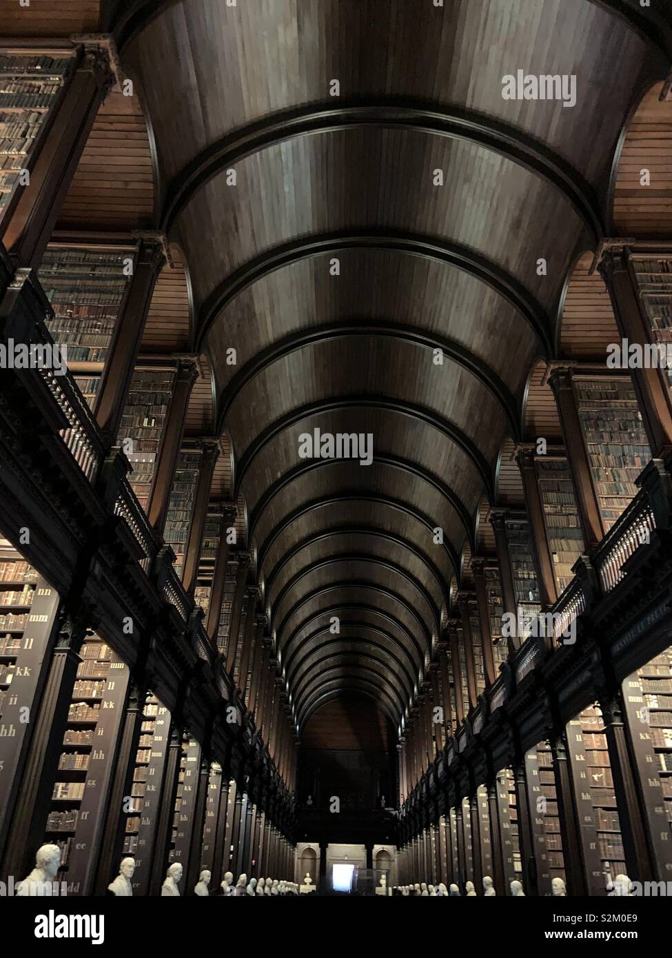 The long room, Library, Trinity College, Dublin, Ireland. Stock Photo