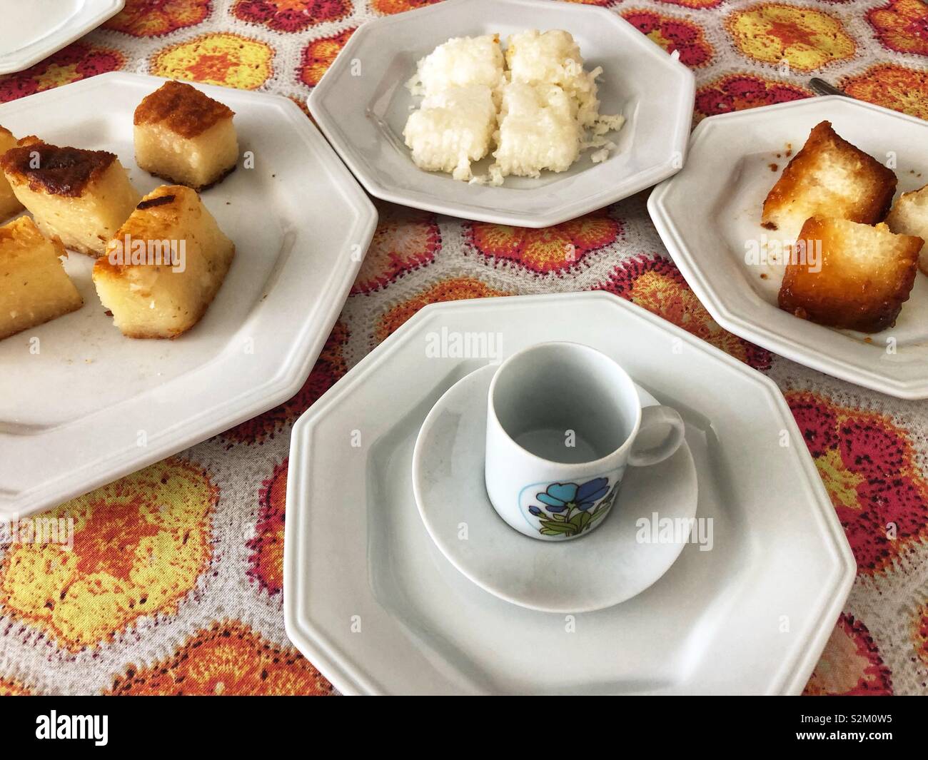 Afternoon coffee and dessert. - Smartphone Captured Stock Image