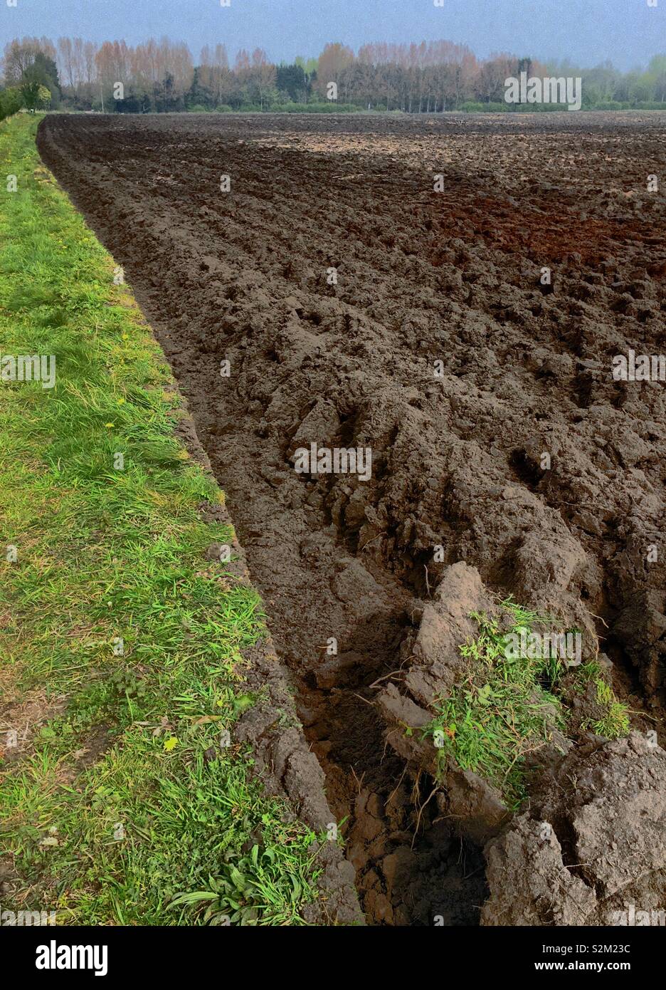 Stark Ploughed Field - Smartphone Captured Stock Image