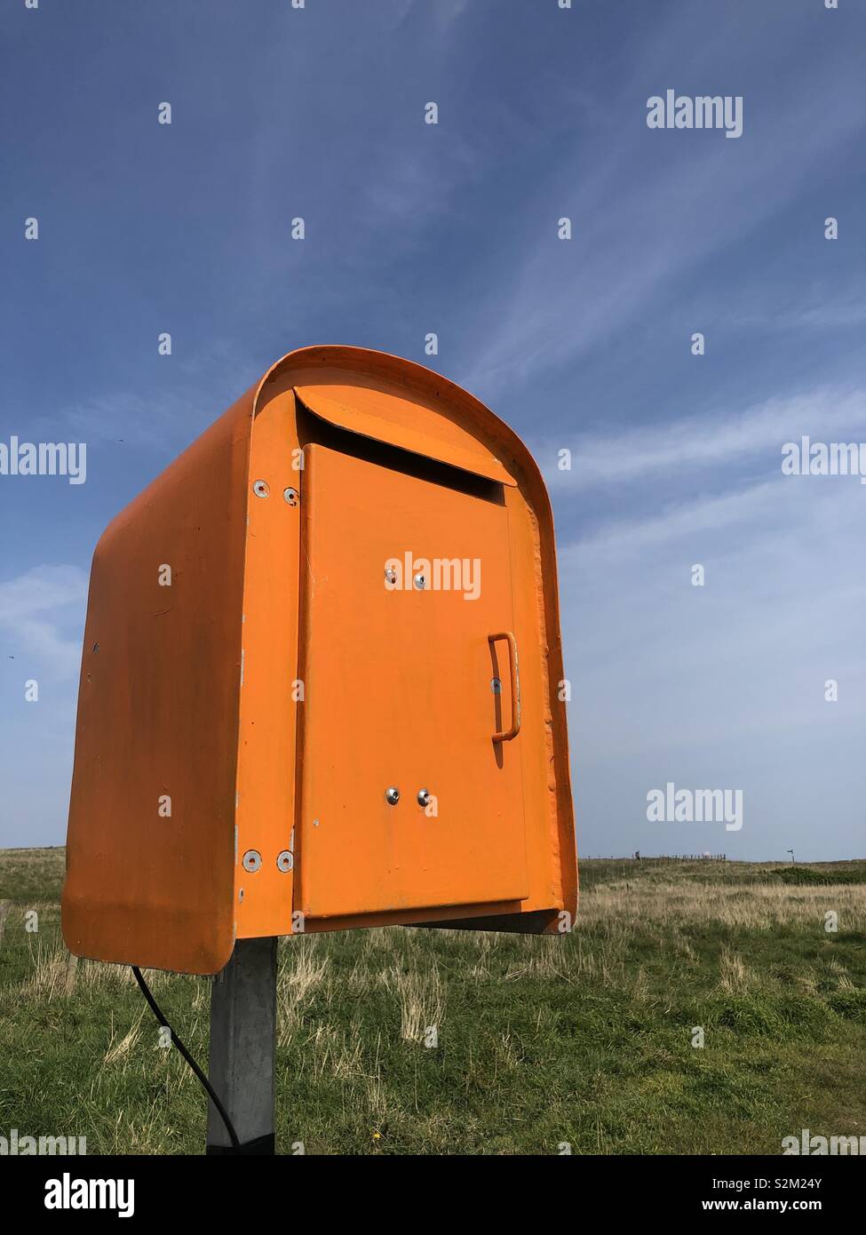 Emergency telephone on a cliff top - Smartphone Captured Stock Image
