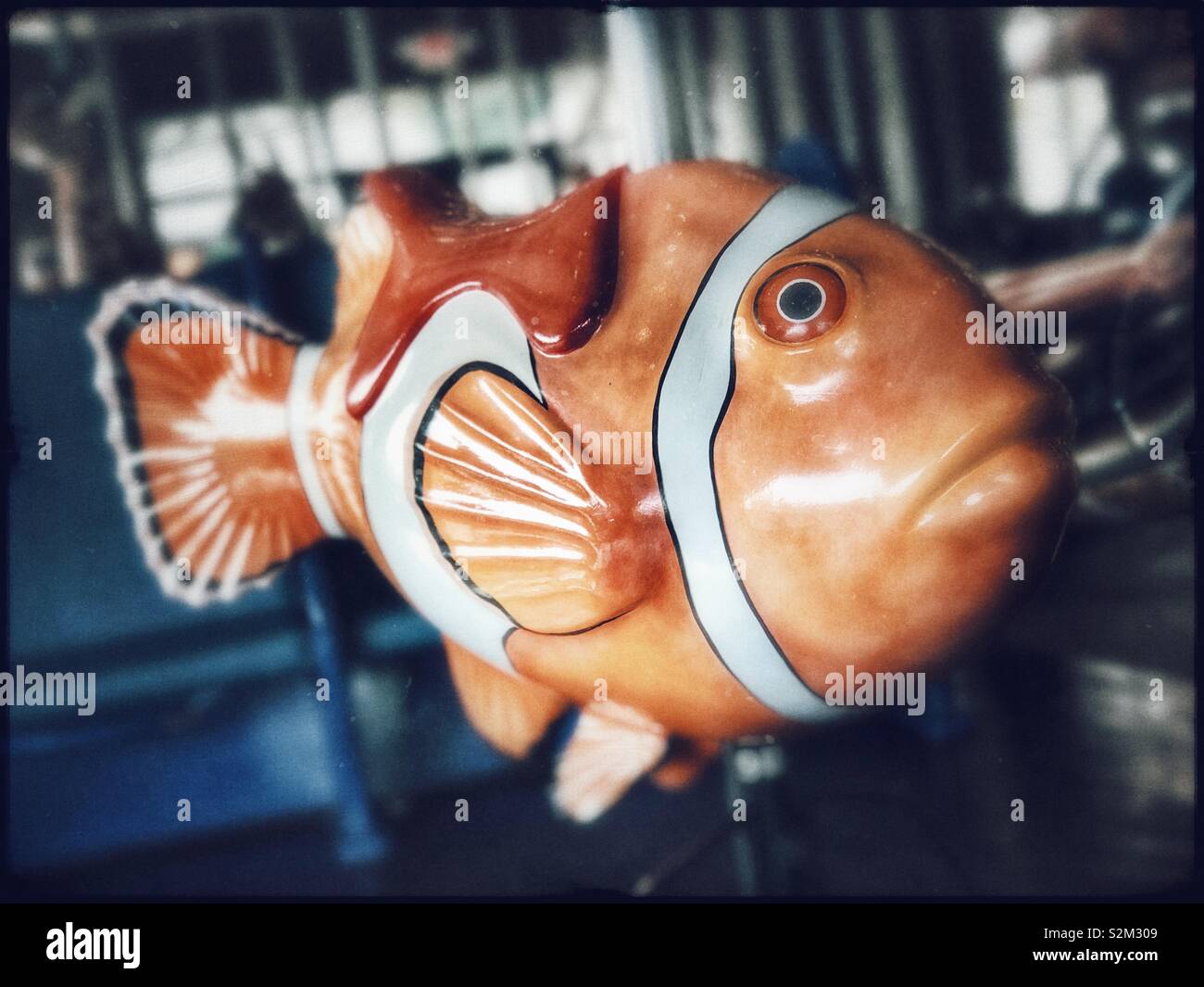 Clownfish on Cleveland Metroparks Zoo Circle of Wildlife Carousel - Smartphone Captured Stock Image