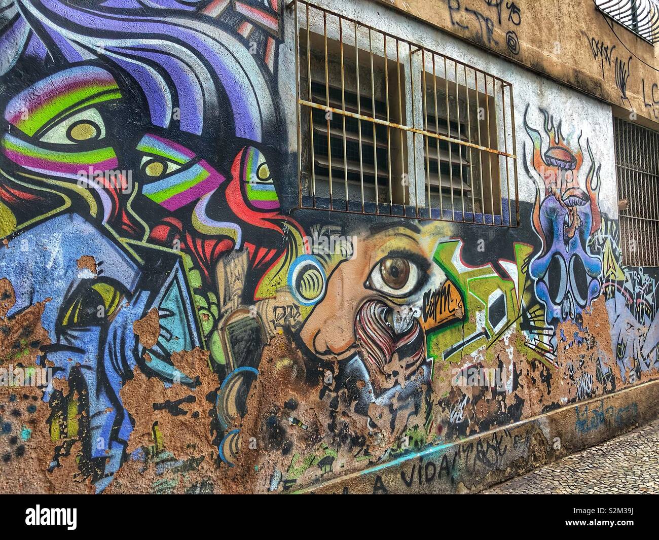 Urban street art in Rio de Janeiro, Brazil. - Smartphone Captured Stock Image