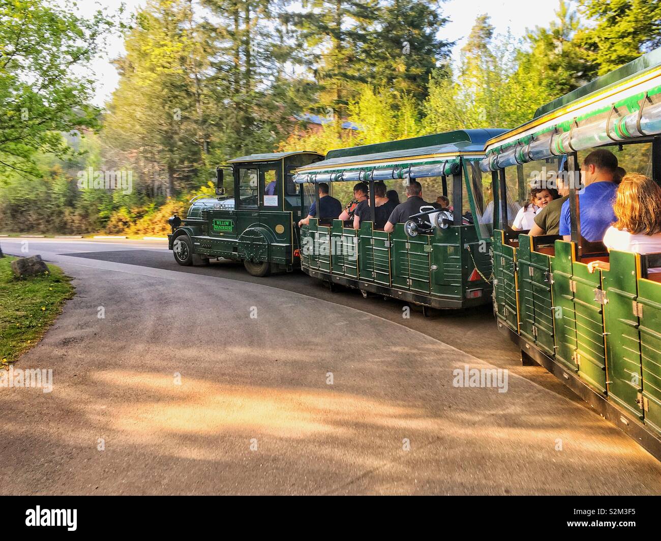 Land train at Center Parcs Longleat, Wiltshire, England, United Kingdom. - Smartphone Captured Stock Image