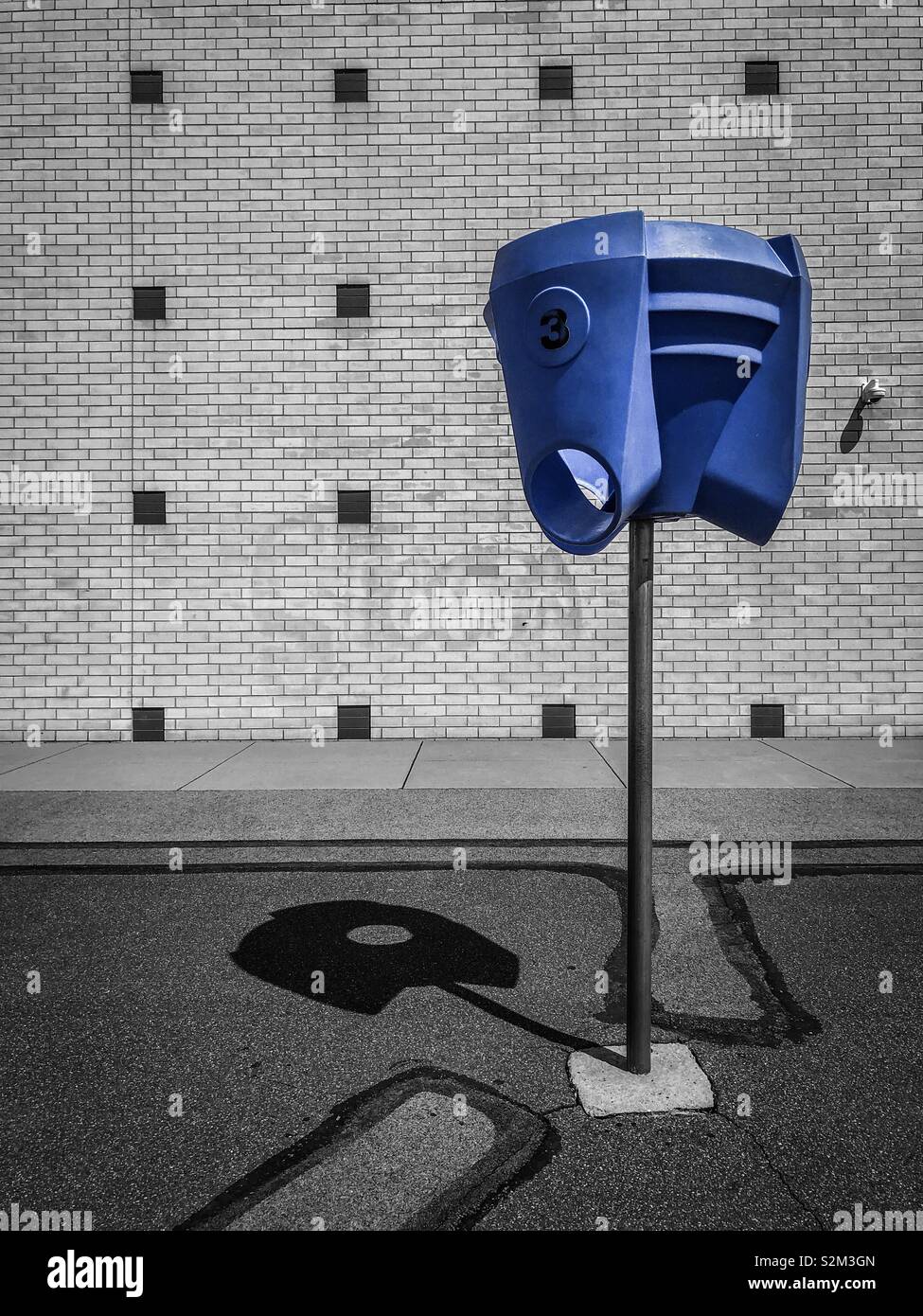 A monochrome image of a piece of playground equipment - Smartphone Captured Stock Image