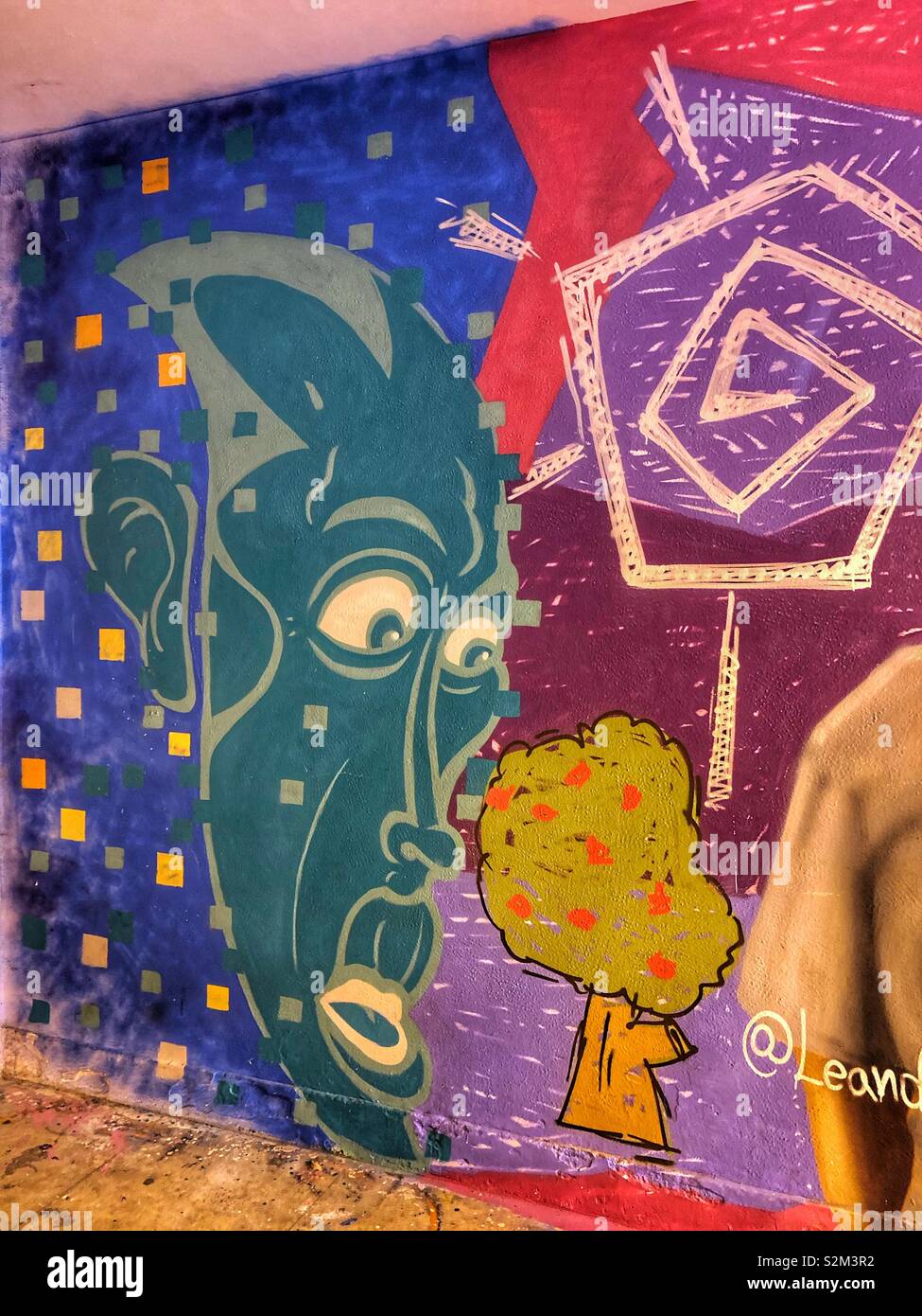 Colourful urban street art in Rio de Janeiro, Brazil. - Smartphone Captured Stock Image