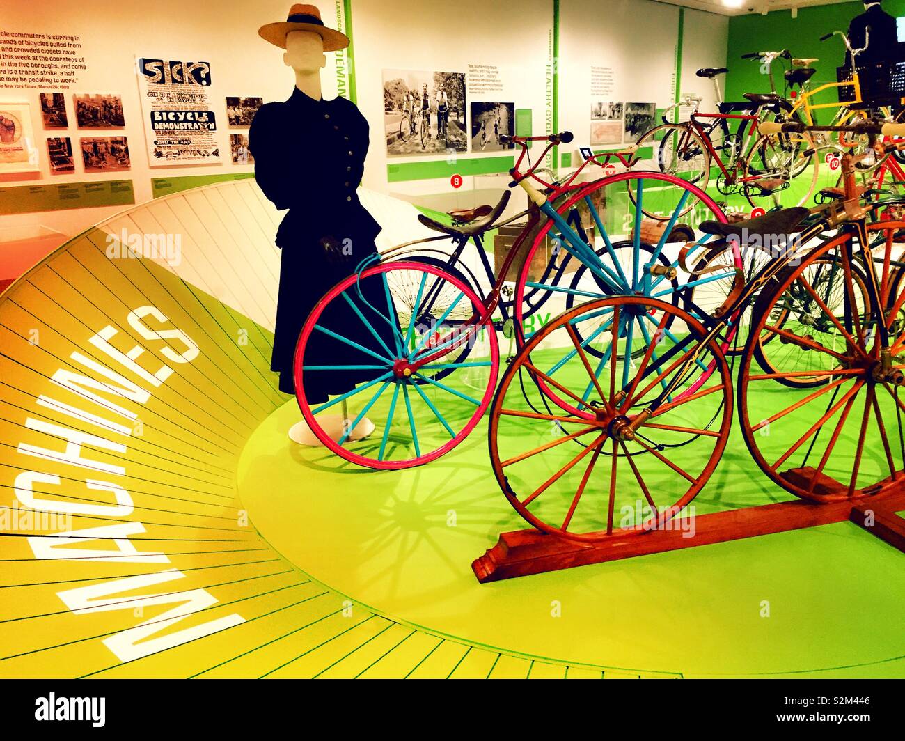 Museum of the city of New York bicycle display, NYC, USA - Smartphone Captured Stock Image