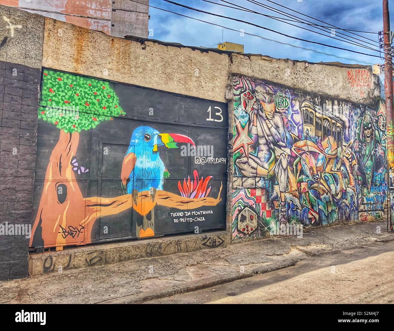 Colourful urban street art in Rio de Janeiro, Brazil. - Smartphone Captured Stock Image