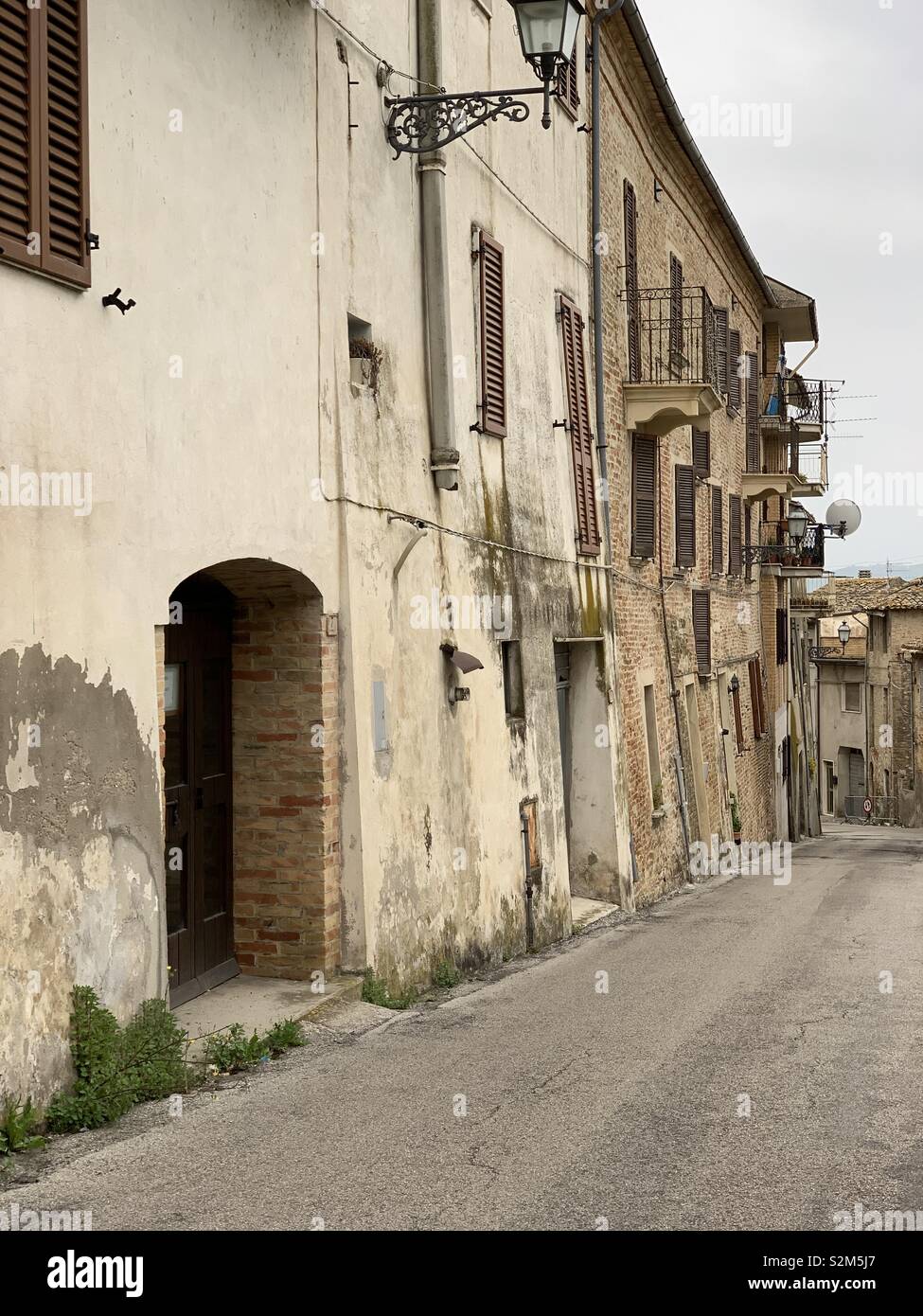 Old houses view, Spinetoli, Marche region, Italy - Smartphone Captured Stock Image