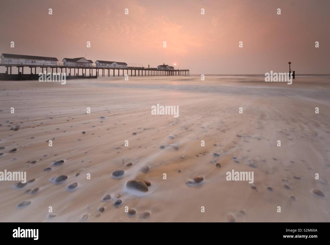 Southwold Pier in Suffolk at sunrise - Smartphone Captured Stock Image