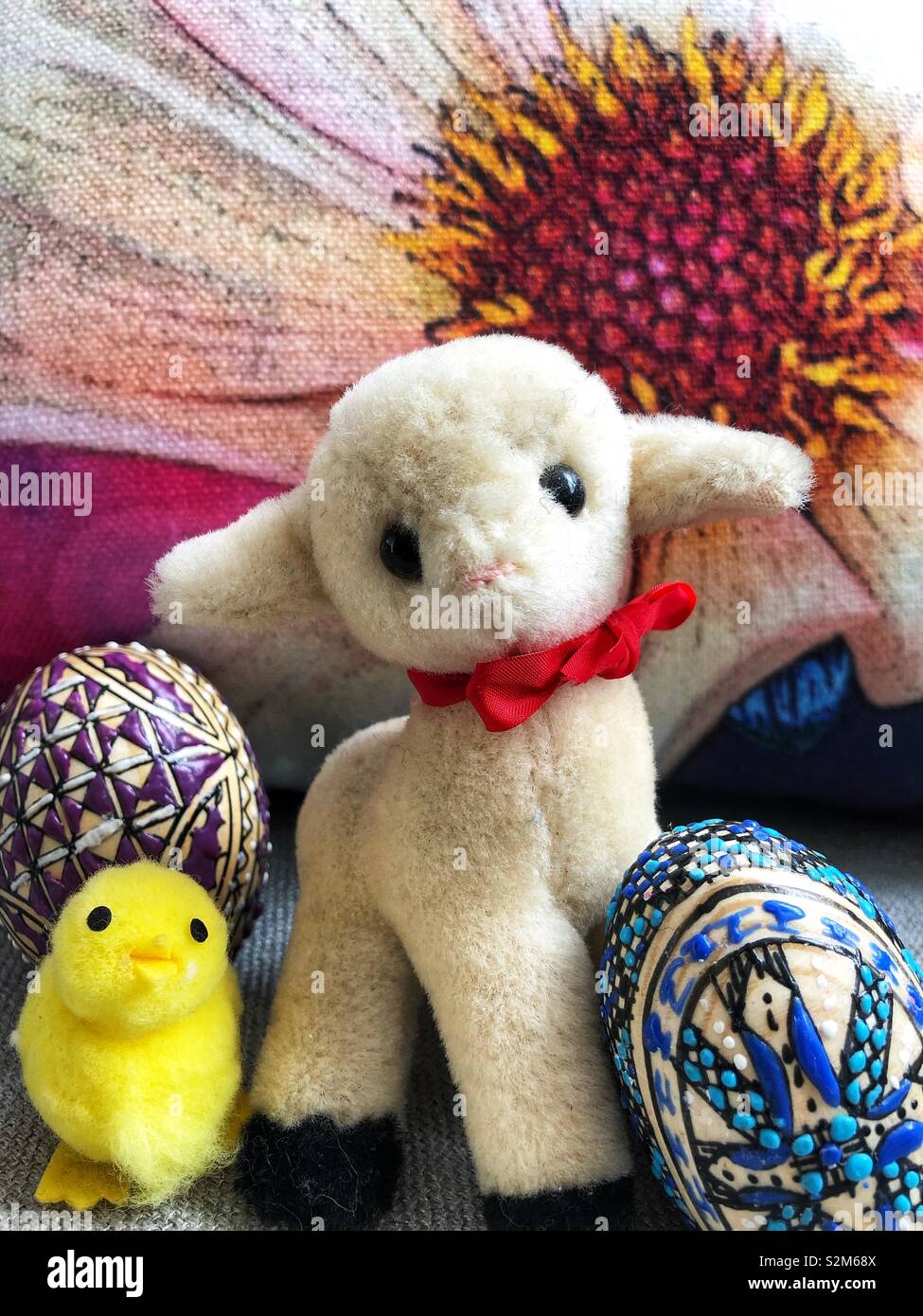 Easter lamb and chick. Stock Photo