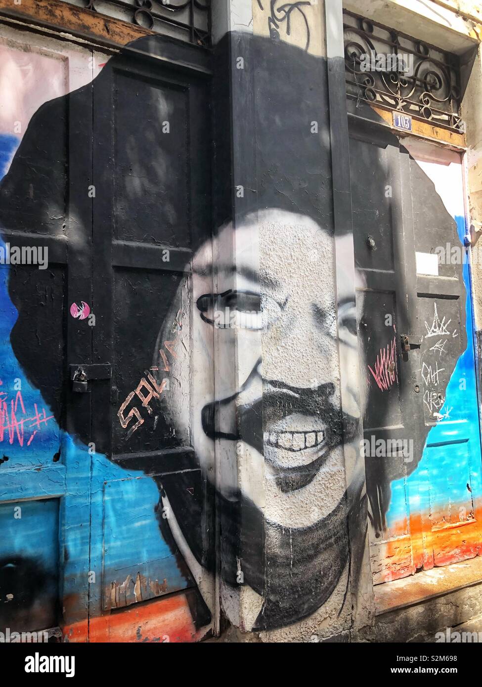 Urban street art in Rio de Janeiro, Brazil. - Smartphone Captured Stock Image