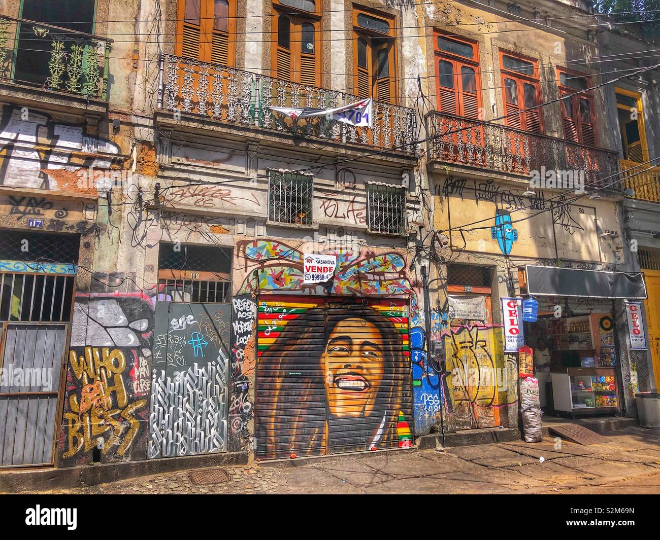 Urban street art in Rio de Janeiro, Brazil. - Smartphone Captured Stock Image