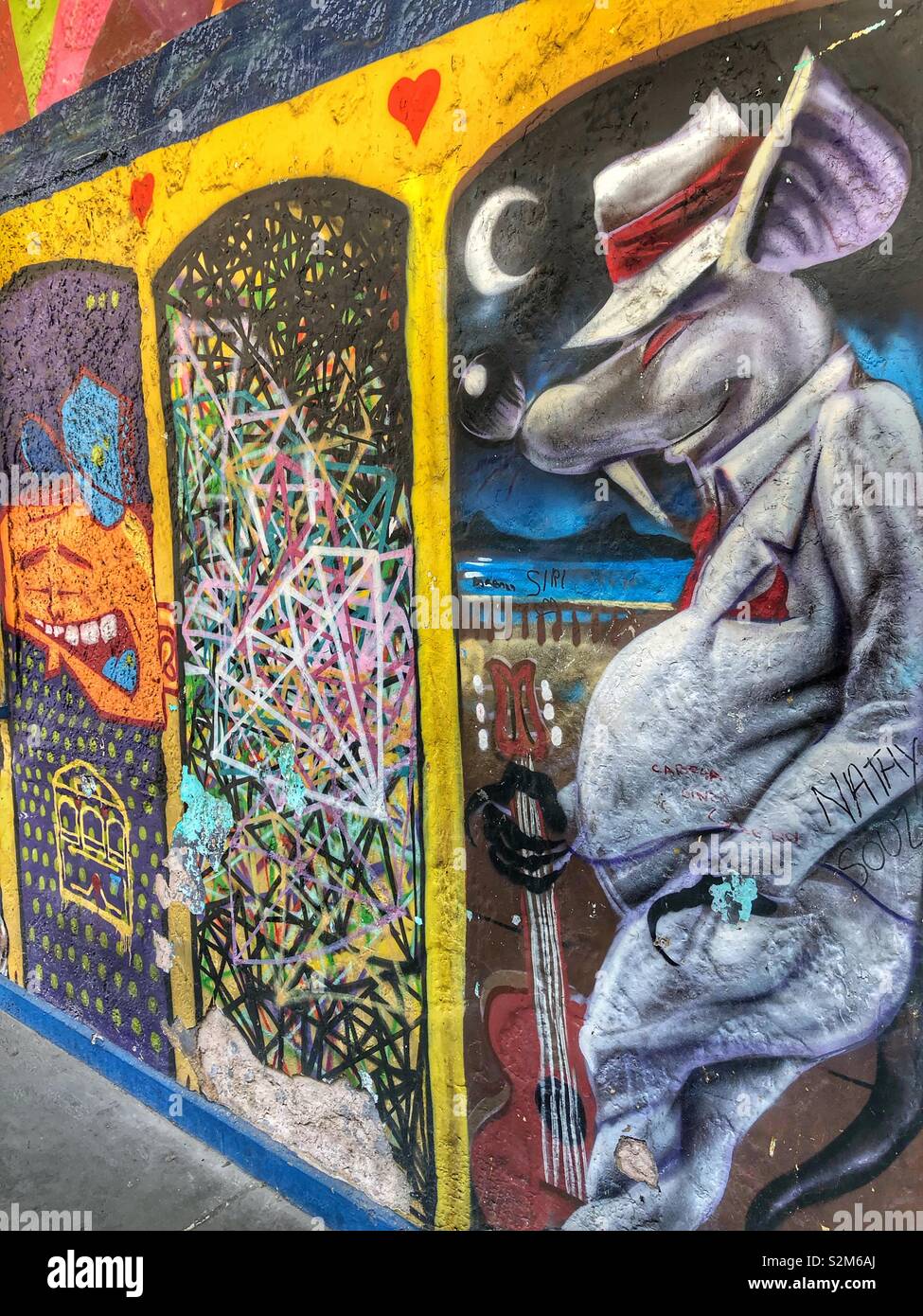 Urban street art in Rio de Janeiro, Brazil. - Smartphone Captured Stock Image
