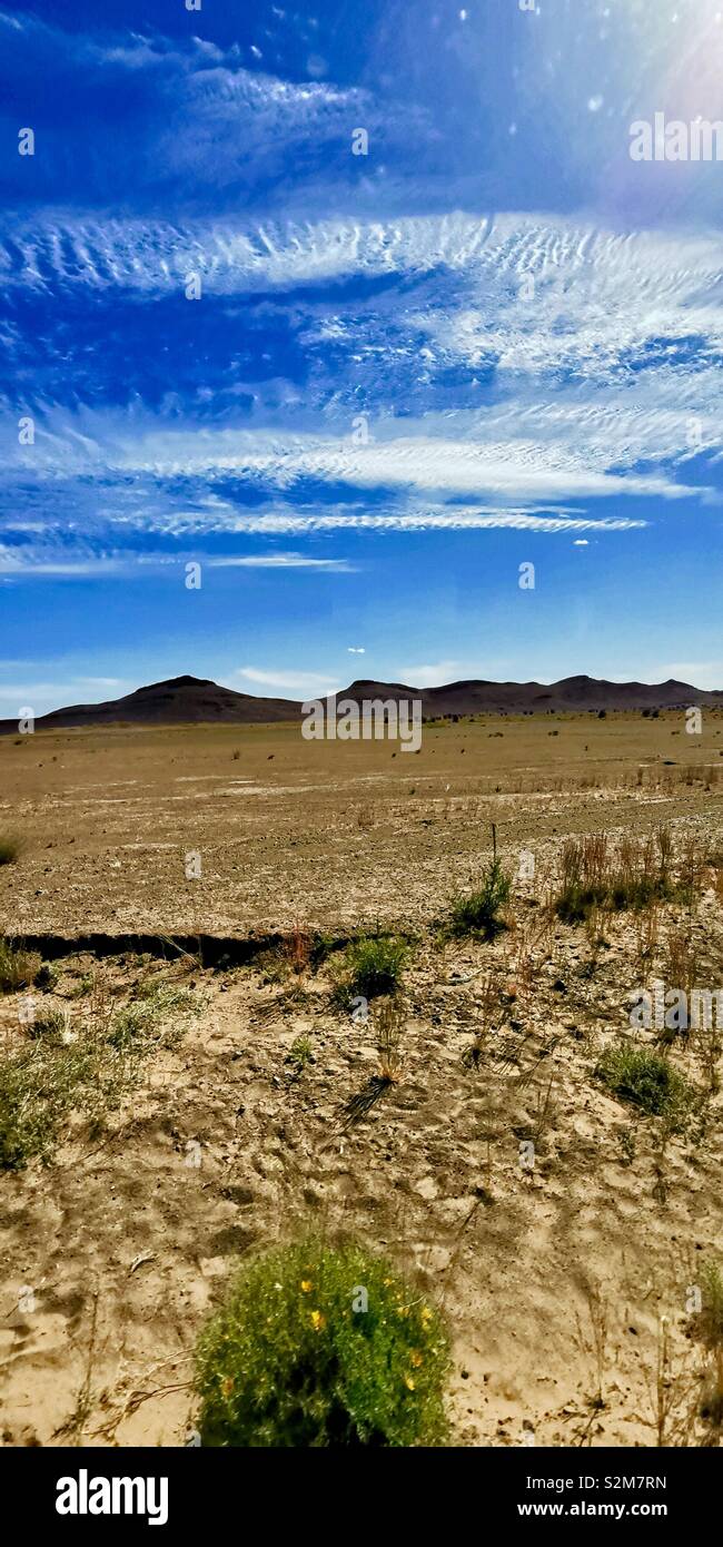 Barren landscapes in the desert area of Morocco. - Smartphone Captured Stock Image
