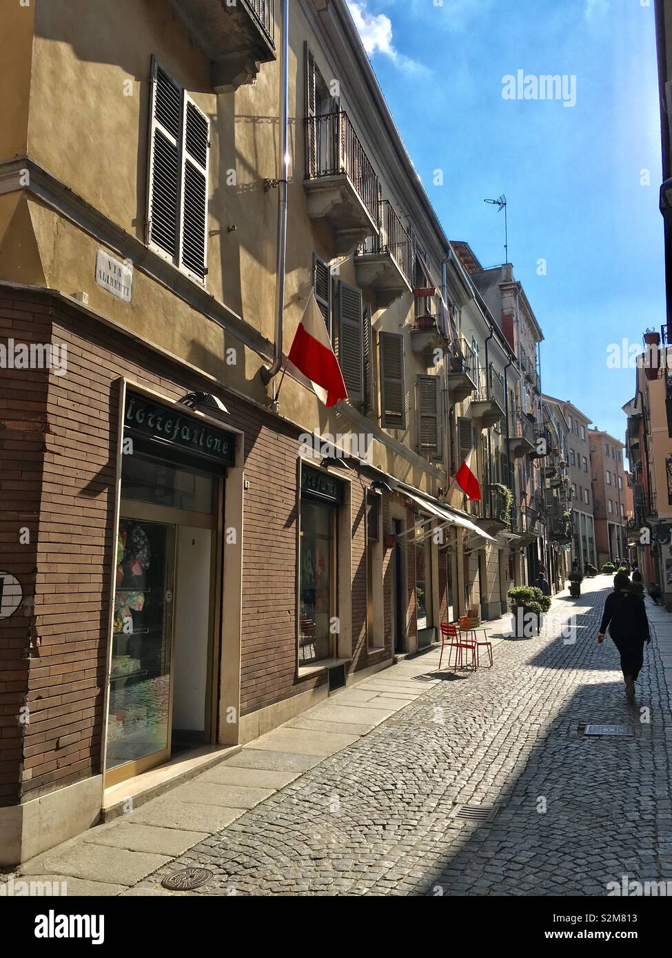 Via Aliberti in old town Asti, Piedmont, Italy Stock Photo - Alamy