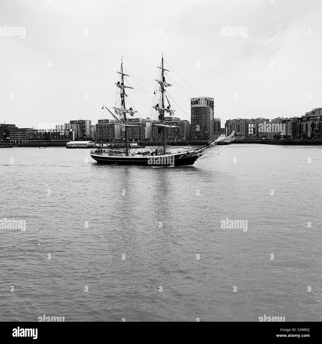 Old sailing boat Black and White Stock Photos & Images - Alamy