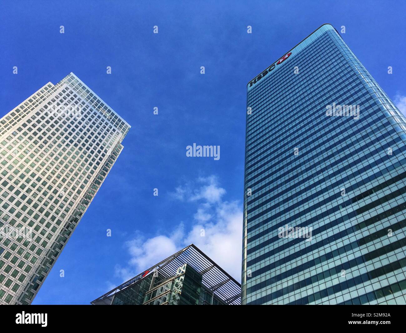 HSBC building at 8 Canada Square Canary Wharf in London’s Financial district, England - Smartphone Captured Stock Image