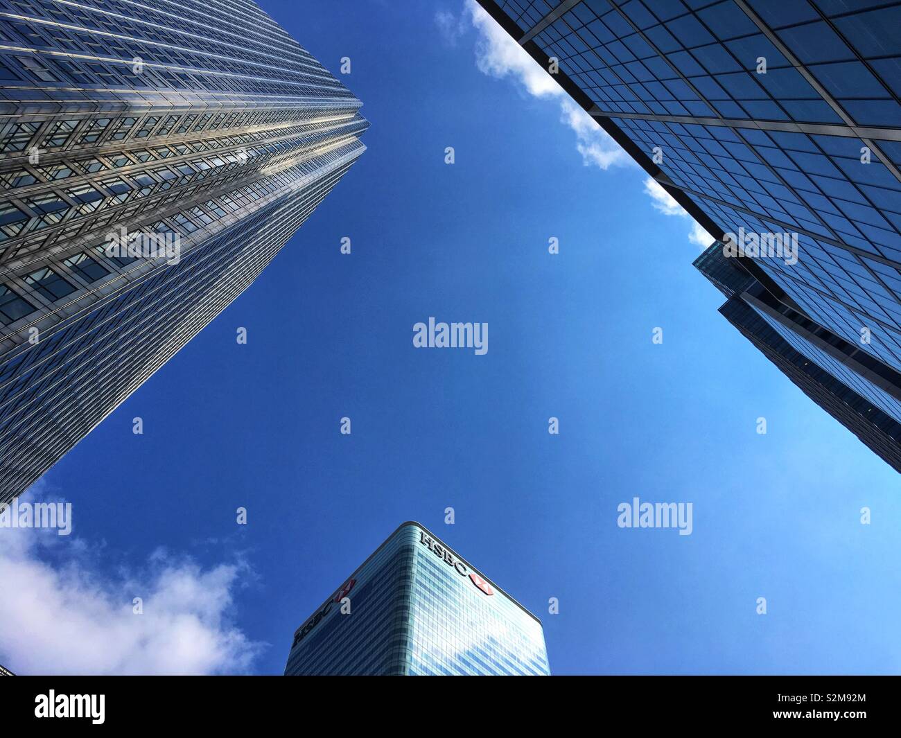 HSBC building at 8 Canada Square Canary Wharf in London’s Financial district, England - Smartphone Captured Stock Image