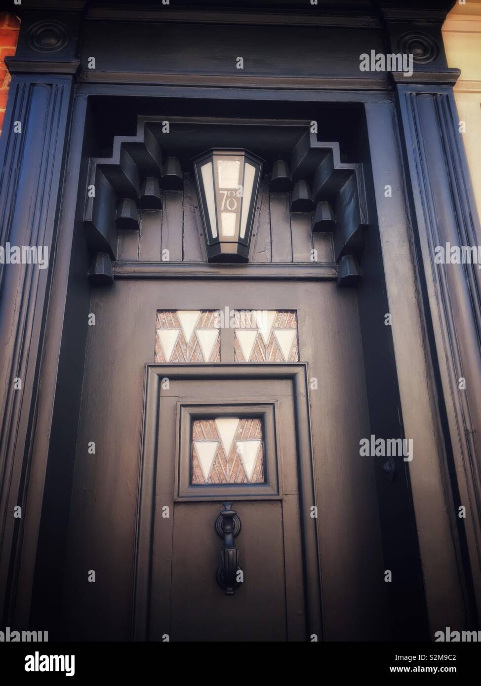 Art Nouveau style front door to 78 Derngate, a Charles Rennie