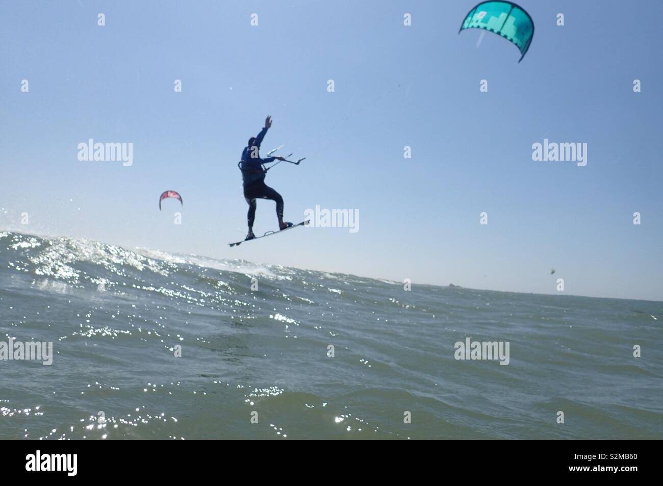 Kite jump in Essaouria Stock Photo Alamy
