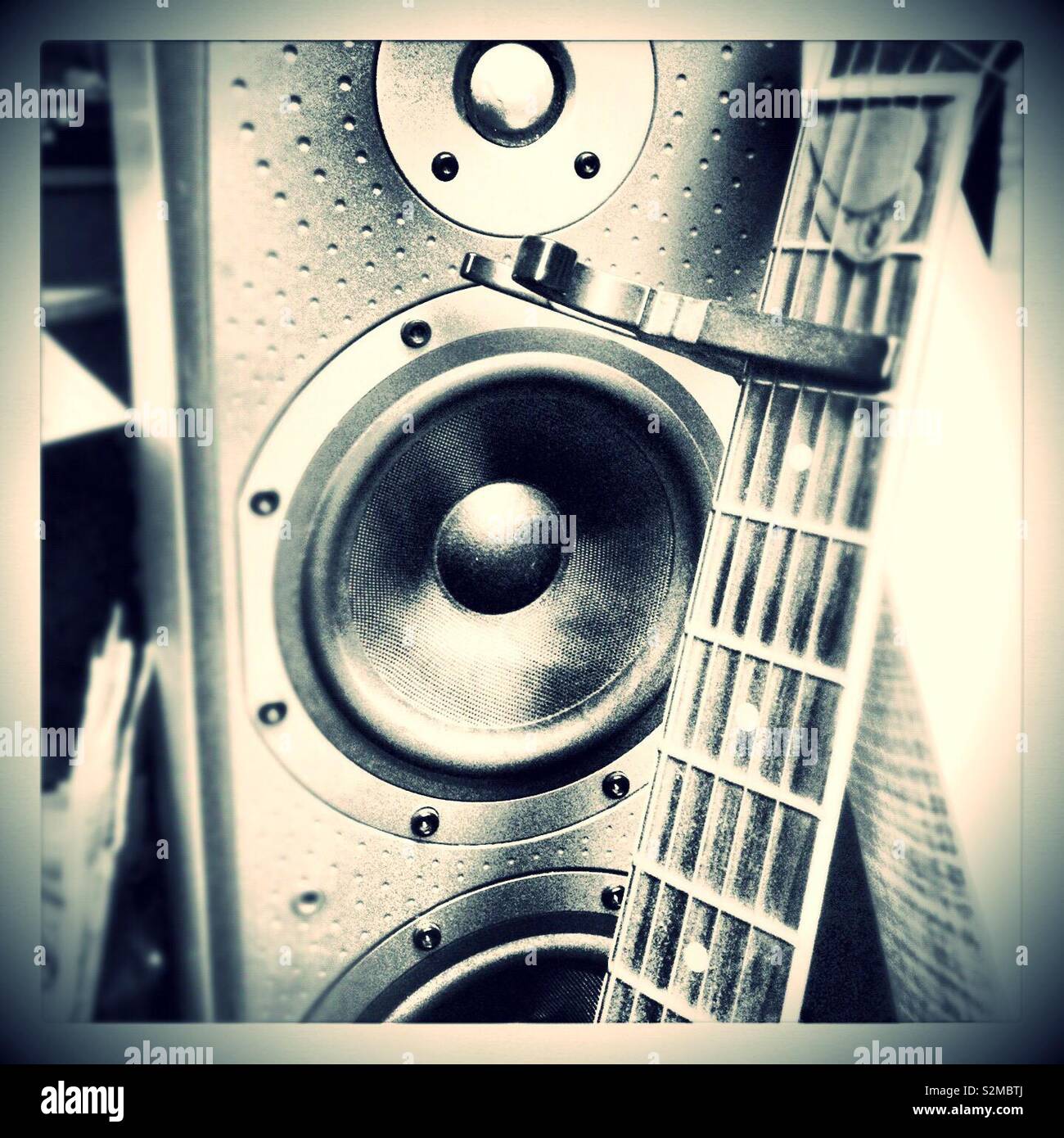 Guitar and speaker Stock Photo Alamy