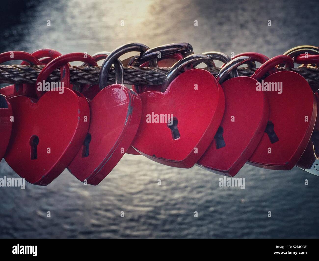 Love locks at a bridge hires stock photography and images Alamy