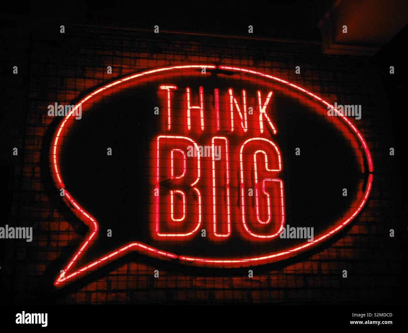 Speech bubble think big. Success. Motivational quote. Ambition. Positive thinking. - Smartphone Captured Stock Image