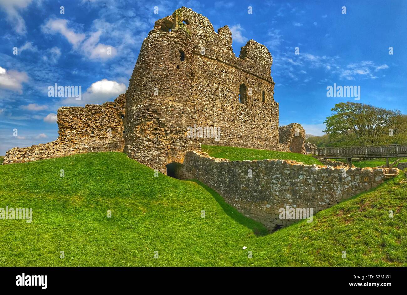 Ogmore Castle bear Bridgend in South Wales. It is a Grade I listed ruin of a Norman castle built early in the 12th Century. Stock Photo
