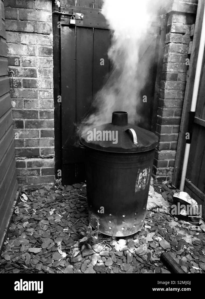 Small Steel Burn Bin Hoi Vietnam Stock Photo 1691870377