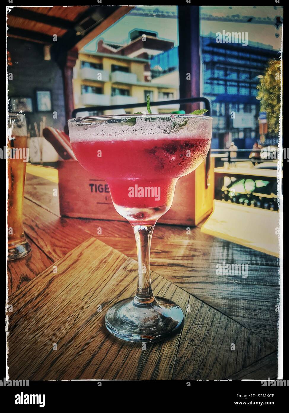 Strawberry daiquiri from Tiger’s Milk, Kloof Street, Cape Town, South Africa. - Smartphone Captured Stock Image