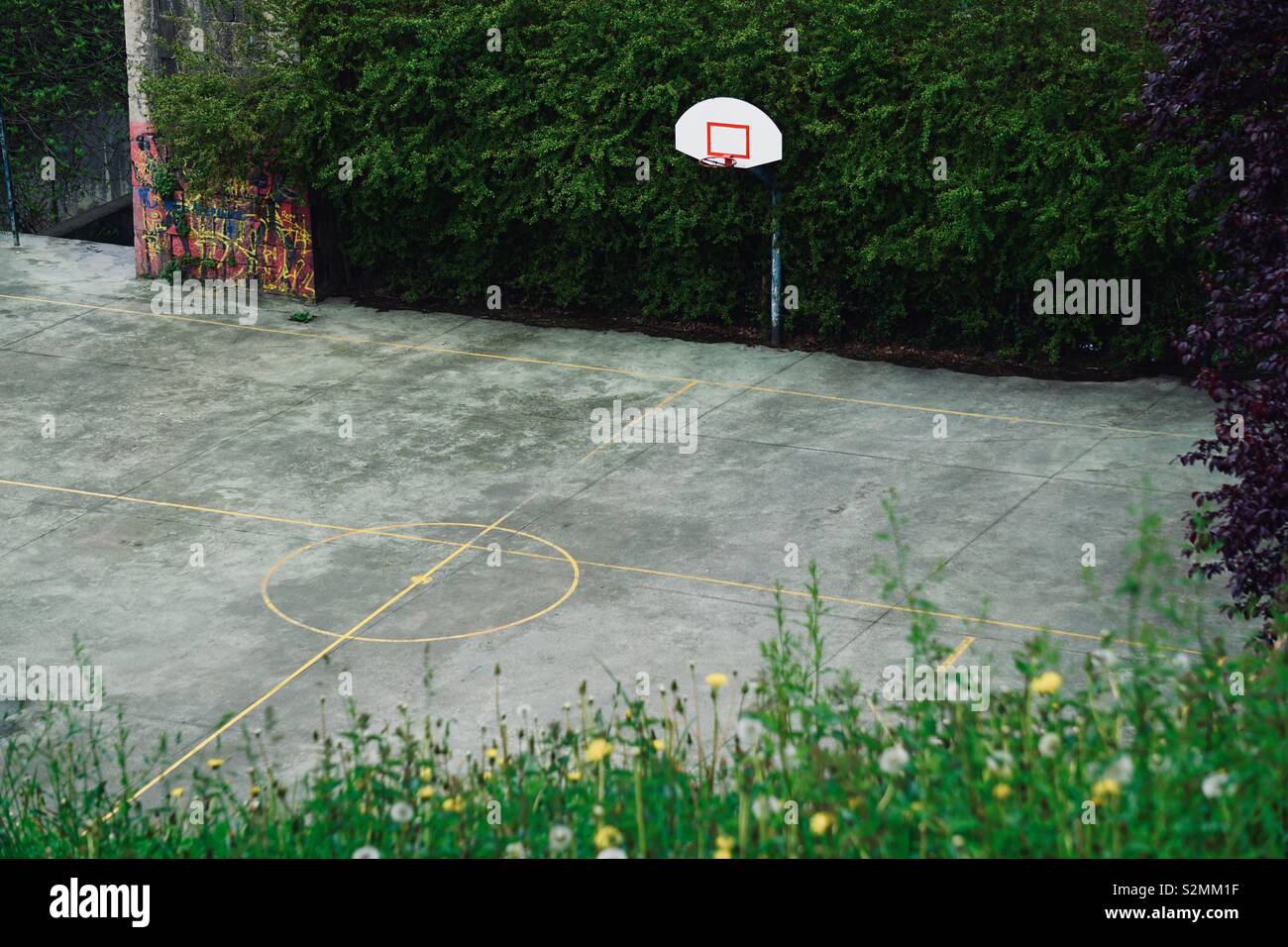 basketball court field in the street Stock Photo Alamy